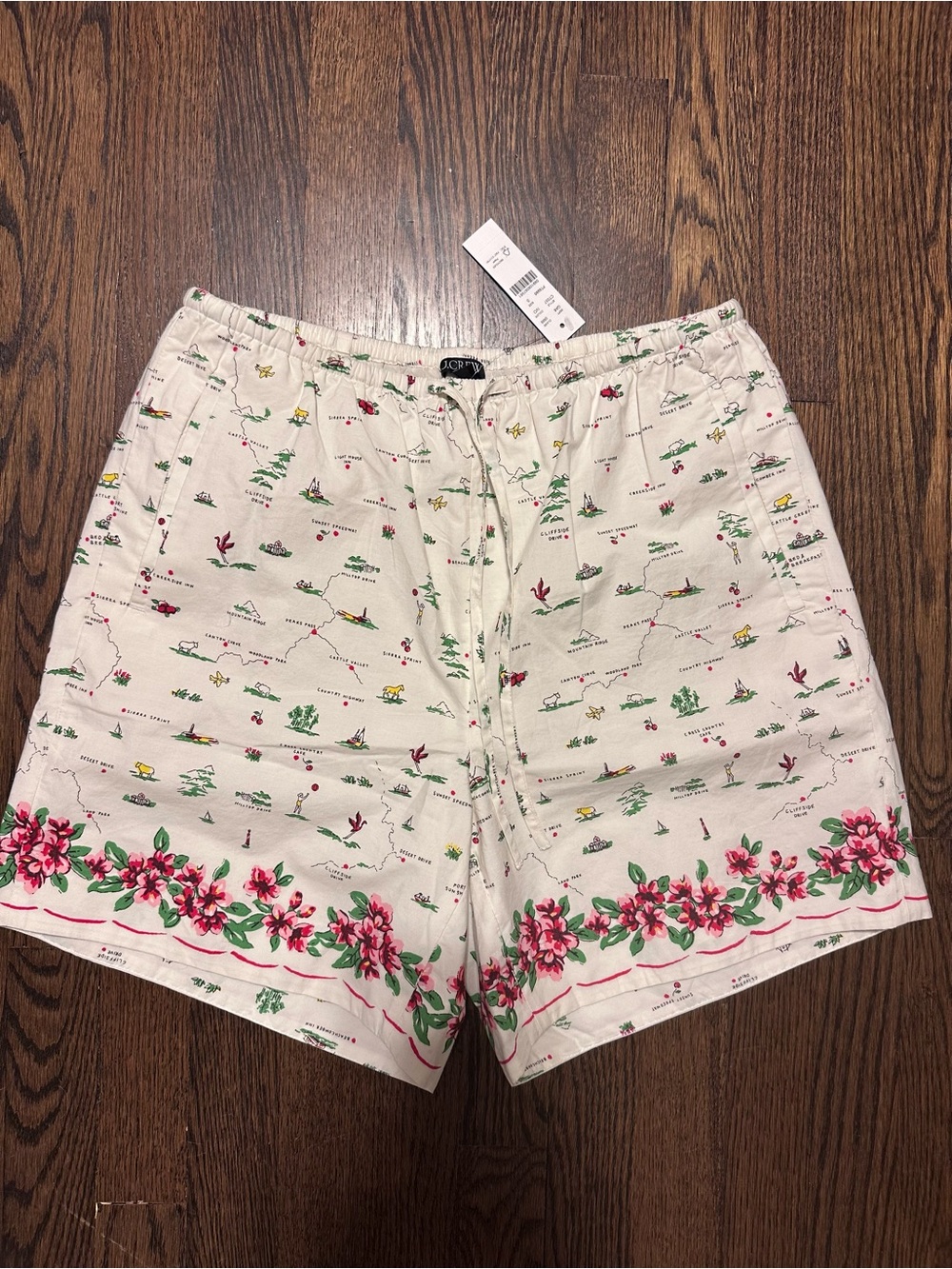 NWT J. Crew Cosmo short in map-print cotton poplin S - Picture 7 of 11